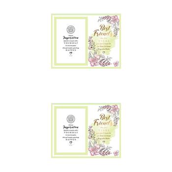 2PK LMD Glass Best Friends Wellness Photo Frame Decor 18x19cm