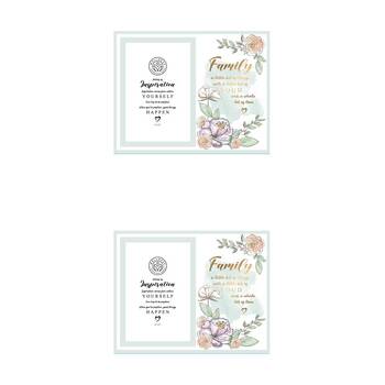 2PK LMD Glass Family Wellness Photo Frame Decor 29x15cm
