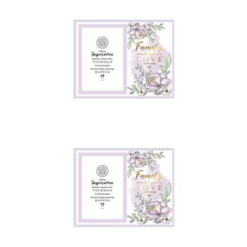 2PK LMD Glass Family Wellness Photo Frame Decor 29x15cm
