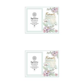 2PK LMD Glass Friends Wellness Photo Frame Decor 29x15cm