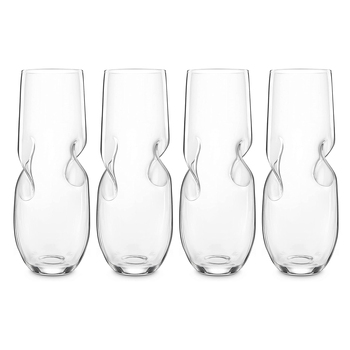 4pc Final Touch Conundrum Bubbles 300ml Sparkling/Champagne Glass - Clear