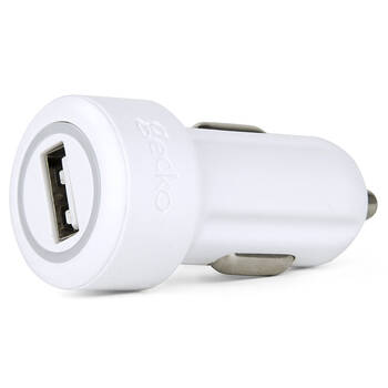 Gecko Smart 2.4A USB Car Charger - White