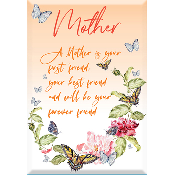 Glass Plaque Mother 13 x 9cm Novelty Celebration Gift