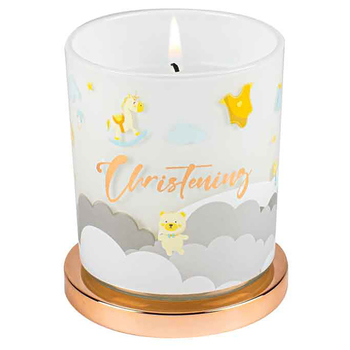 Christening Candle Vanilla 45hr Burn Time 9 x 8cm Keepsake Gift Set