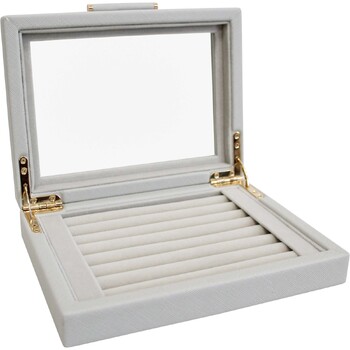LVD MDF Glass 20x15.5cm Jewellery Ring Box Storage Rectangle - Dove