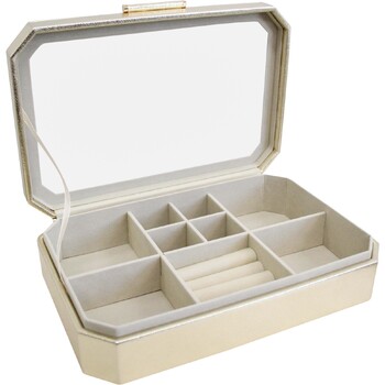 LVD MDF Glass 27.5x17.5cm Jewellery Box Storage Rectangle Large - Champagne