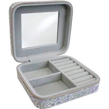 LVD MDF Linen 13x14cm Jewellery Cube Storage Rectangle - Floral