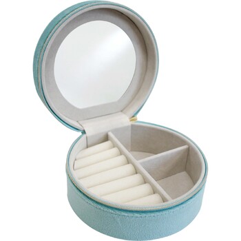 LVD MDF Glass 12.5x12cm Mini Jewellery Case Round - Ocean