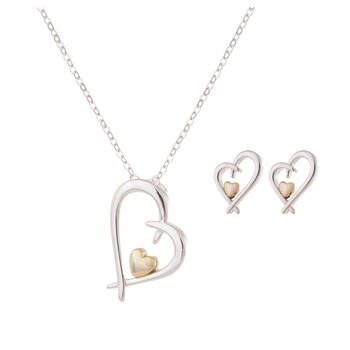 Gibson Gifts Equilibrium Nan Silver/Gold Necklace & Earrings Set