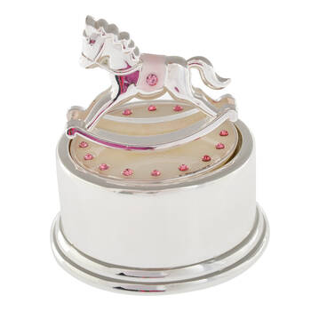 Gibson Gifts Baby Girl Rocking Horse Musical Tabletop Decor
