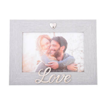 Gibson Gifts Silver Heart Love 6x4 Keepsake Memory Photo Frame Holder