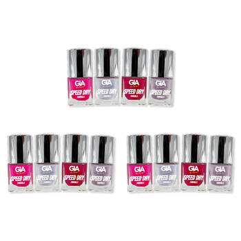 3PK 4x 15ml GIA Quick Dry Nail Polish Lacquer Classic Collection Silver1