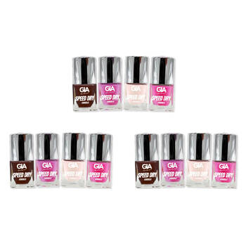 3PK 4x 15ml GIA Quick Dry Nail Polish Lacquer Classic Collection Silver2
