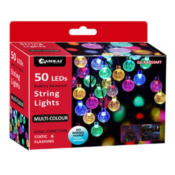 Sansai 50 LED Bubble String Lights - Multicoloured