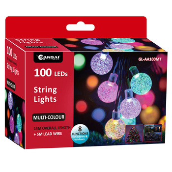 Sansai 100 LED Bubble String Lights - Multicoloured
