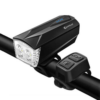 Sansai Rechargeable In Line Control Bicycle 5W LED Headlight w/ Horn 93x46x60mm