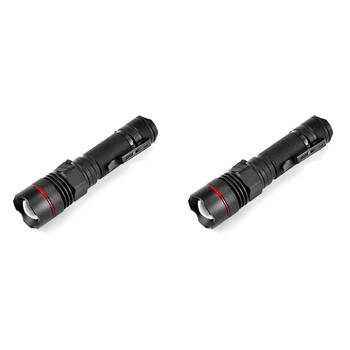 2PK Sansai Tactical Grade Rechargeable Water Resistant 5W LED Torch 29x25.5x117mm