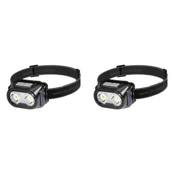2PK Sansai Rechargeable Motion Sensor LED Headlamp w/ Adjustable Band 5.8x4x3.5cm