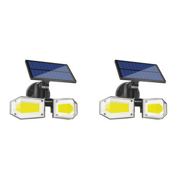 2PK Sansai Outdoor Motion Activated Adjustable Solar Power 2.5W LED Sensor Light