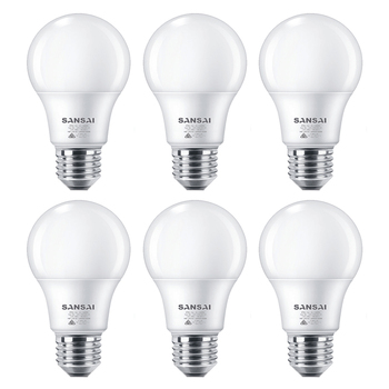 6PK Sansai LED Light Bulb A60 12W E27 Warm White