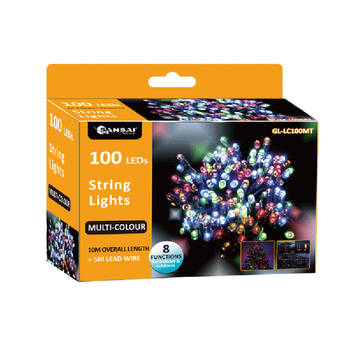 Sansai AC Powered 100 LED 10m Party Lights - Multi Colour