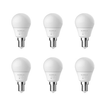 6PK Sansai LED Fancy Round Light Bulb G45 5W E14 Cool White