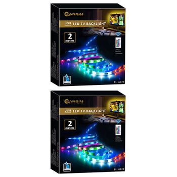 2PK Sansai USB Powered RGB LED TV Backlight