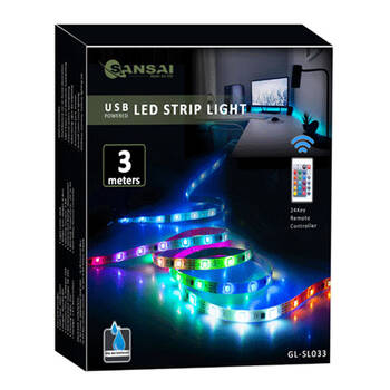 Sansai USB Powered RGB LED Strip Light - 3M