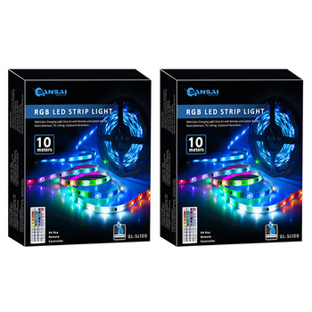 2PK Sansai USB Powered RGB LED Strip Light - 10M