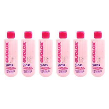 6PK Gudlox Gloss Glycolic Acid Lamination For Dull & Porous Hair Treatment 200ml