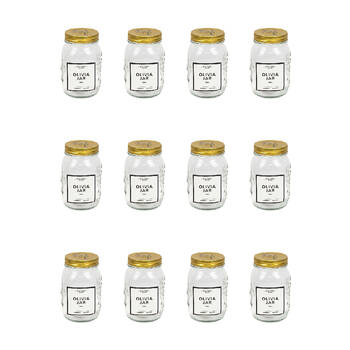 12PK The Styled Room 500ml Glass Olivia Preserving Jar - Clear/Gold