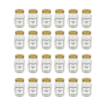 24PK The Styled Room 500ml Glass Olivia Preserving Jar - Clear/Gold