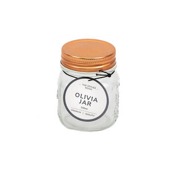 36PK The Styled Room 150ml Olivia Glass Preserve Jar - Clear/Gold