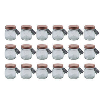 18PK Glass & Co 250ml Olivia Glass Preserve Jar - Rose Gold