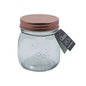 36PK Glass & Co 250ml Olivia Glass Preserve Jar - Rose Gold