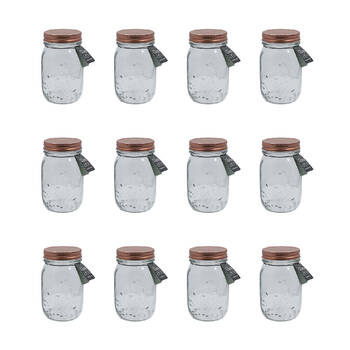 12PK Glass & Co 500ml Olivia Glass Preserve Jar - Rose Gold