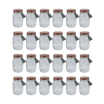 24PK Glass & Co 500ml Olivia Glass Preserve Jar - Rose Gold