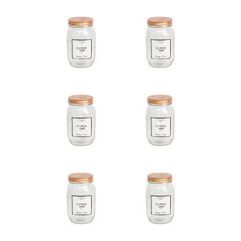 6PK The Styled Room 1000ml Olivia Glass Preserve Jar - Rose Gold