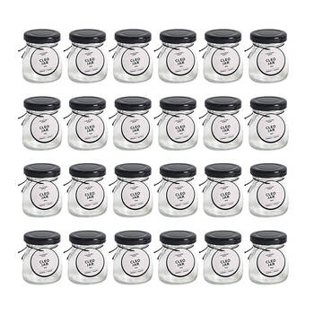 24PK The Styled Room 50ml Cleo Milk Glass Jar Assorted - Black/Gold/White