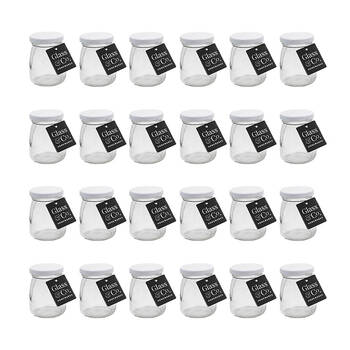 24PK The Styled Room 100ml Cleo Milk Glass Jar Assorted - Black/Gold/White