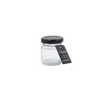 30PK Glass & Co 30ml Round Mini Glass Jar Assorted - Black/Gold/White