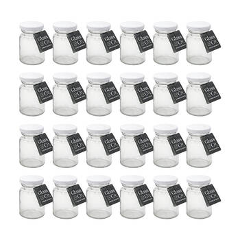 24PK Glass & Co 100ml Round Mini Glass Jar Assorted - Black/Gold/White