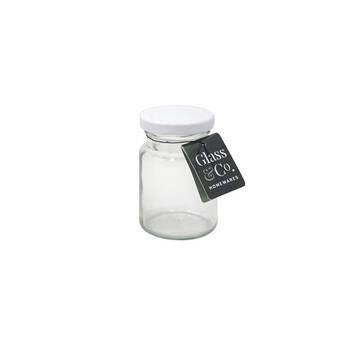48PK Glass & Co 100ml Round Mini Glass Jar Assorted - Black/Gold/White