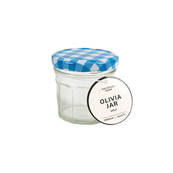 48PK The Styled Room 100ml Hex Glass Jar Assorted - Blue/Red