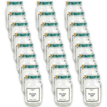 24PK Glass & Co Olivia Preserve Jar Tropical Screw Lid 1L Multicoloured/Clear