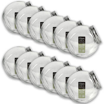 12PK Glass & Co Willow Preserving Tilt Silver Screw Lid Storage Jar 2.2L Clear