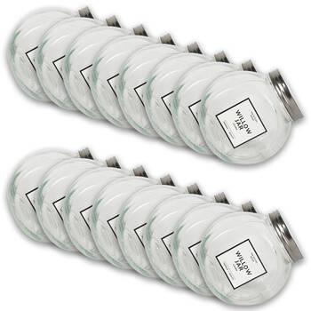 16PK Glass & Co Willow Premium Tilt Silver Screw Lid Storage Jar 1.6L Clear