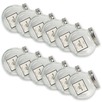 12PK Glass & Co Willow Premium Tilt Silver Screw Lid Storage Jar 650ml Clear