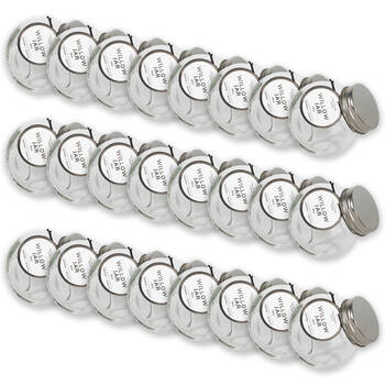 24PK Glass & Co Willow Premium Tilt Silver Screw Lid Storage Jar 80ml Clear