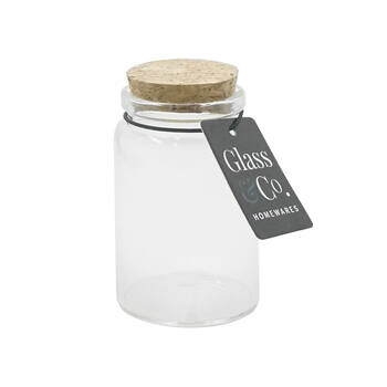 48PK Glass & Co Courtney 90ml Glass Jar w/ Cork Lid - Clear